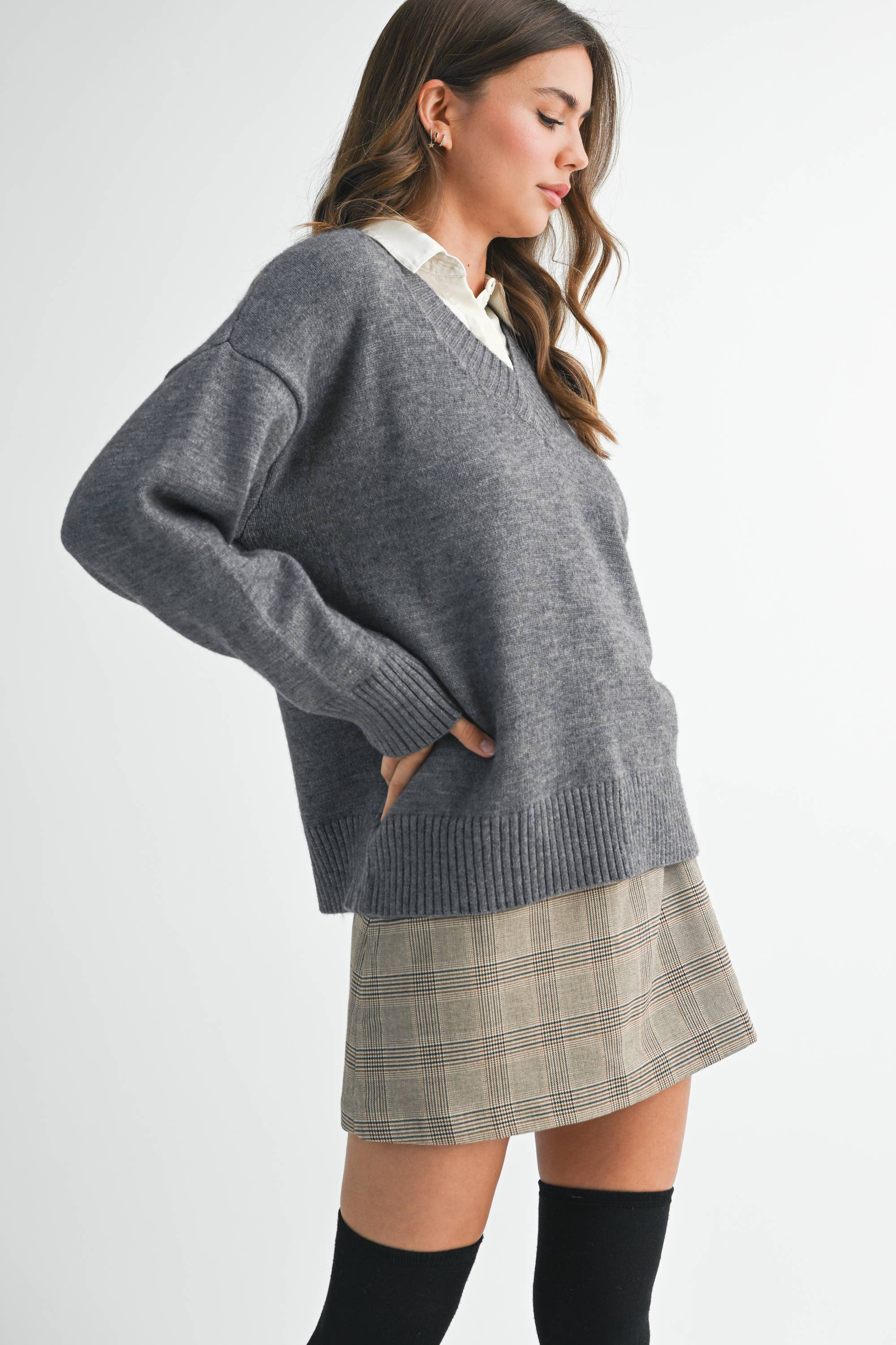 Tamara Oversized V-Neck Sweater - Cloth + Cabin