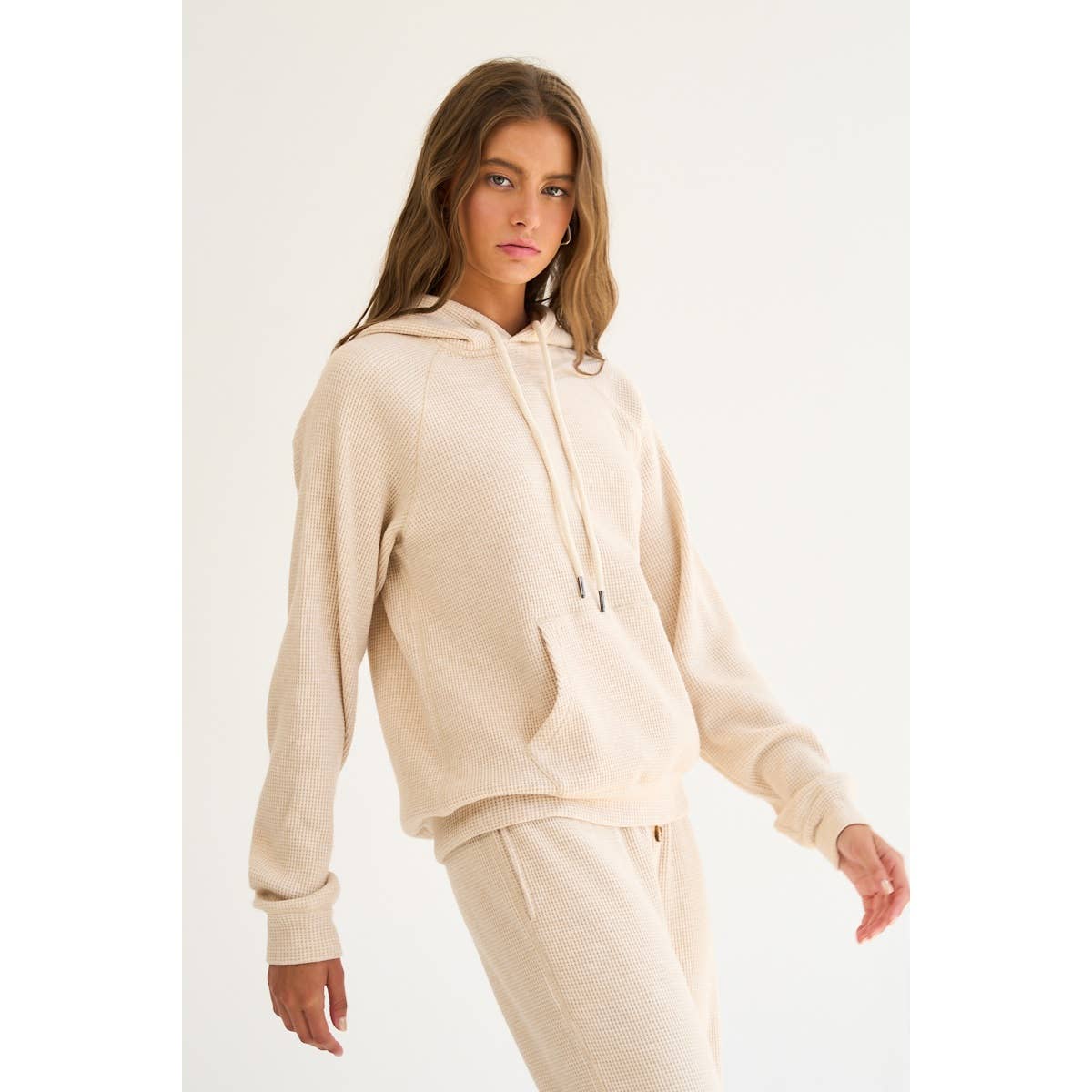 Tiara Cozy Waffle Knit Hoodie - Cloth + Cabin