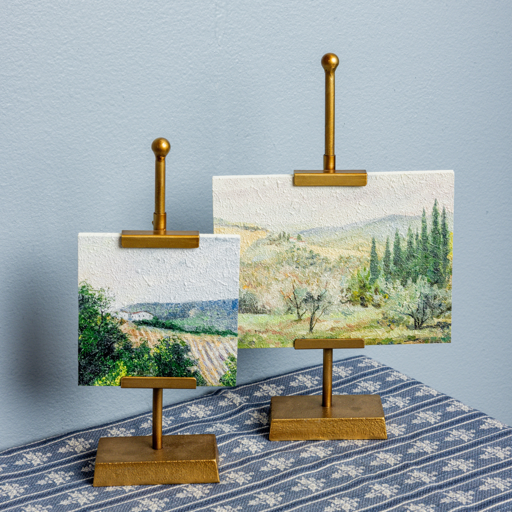 Mini Landscape Art on Gold Easel Stands - Cloth + Cabin