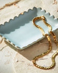 Scallop Rectangle Light Blue Trinket Dish - Cloth + Cabin