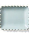 Scallop Rectangle Light Blue Trinket Dish - Cloth + Cabin