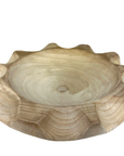 Antique White Wood Scalloped Bowl