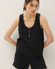 Emme Cotton Gauze Henley Tank - Cloth + Cabin