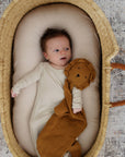 Toffee Lion Organic Cotton Muslin Lovey Blanket