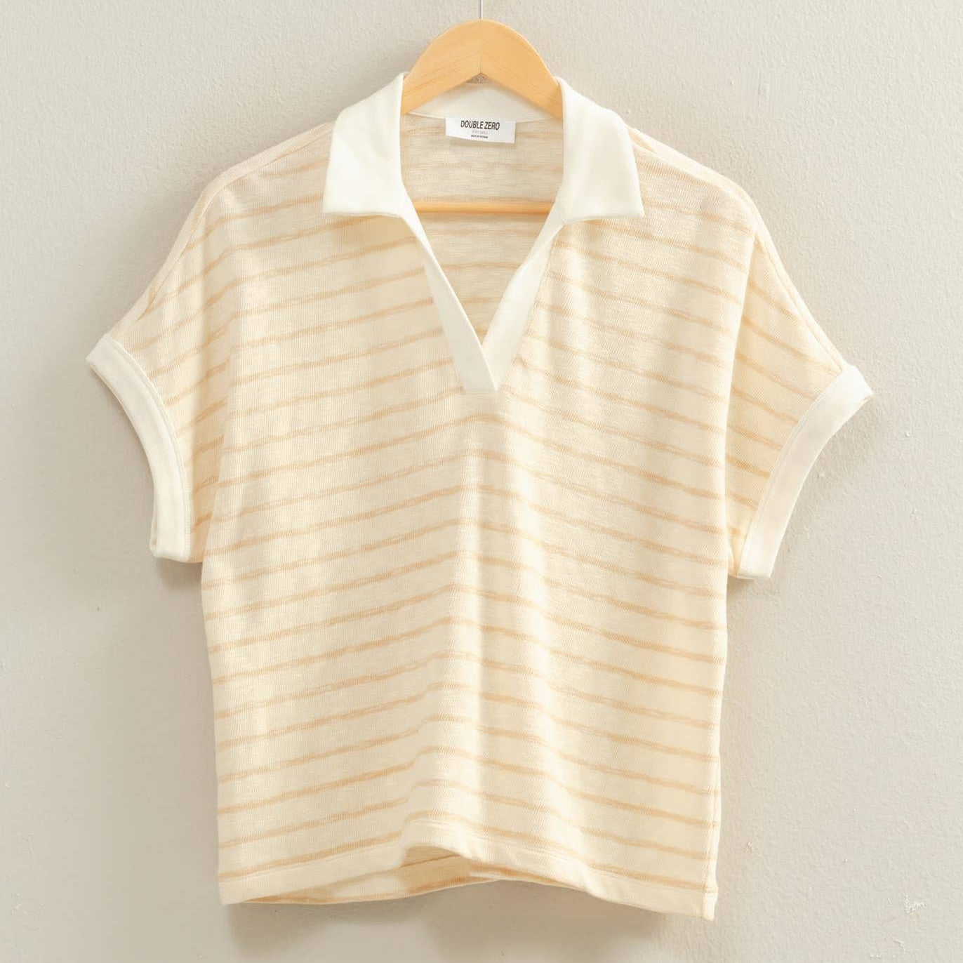 Kaylyn Striped V-Neck Collared Top - Cloth + Cabin