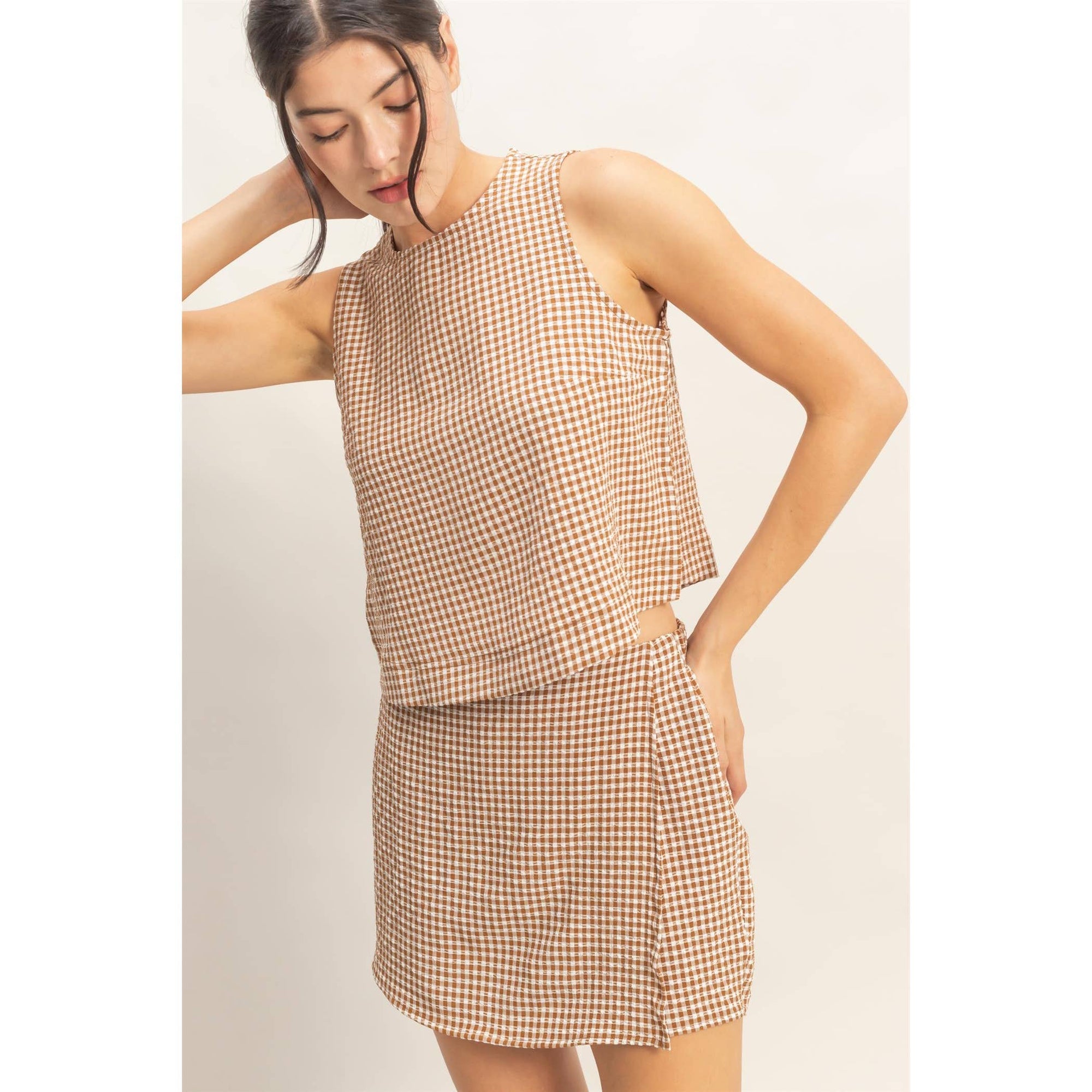 Kaley Gingham Skirt + Top Set - Cloth + Cabin
