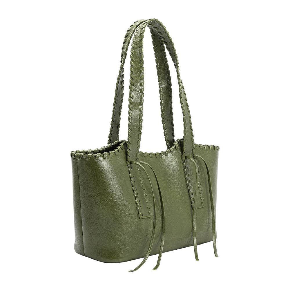 Phoebe Olive Recycled Vegan Shoulder Bag - Cloth + Cabin