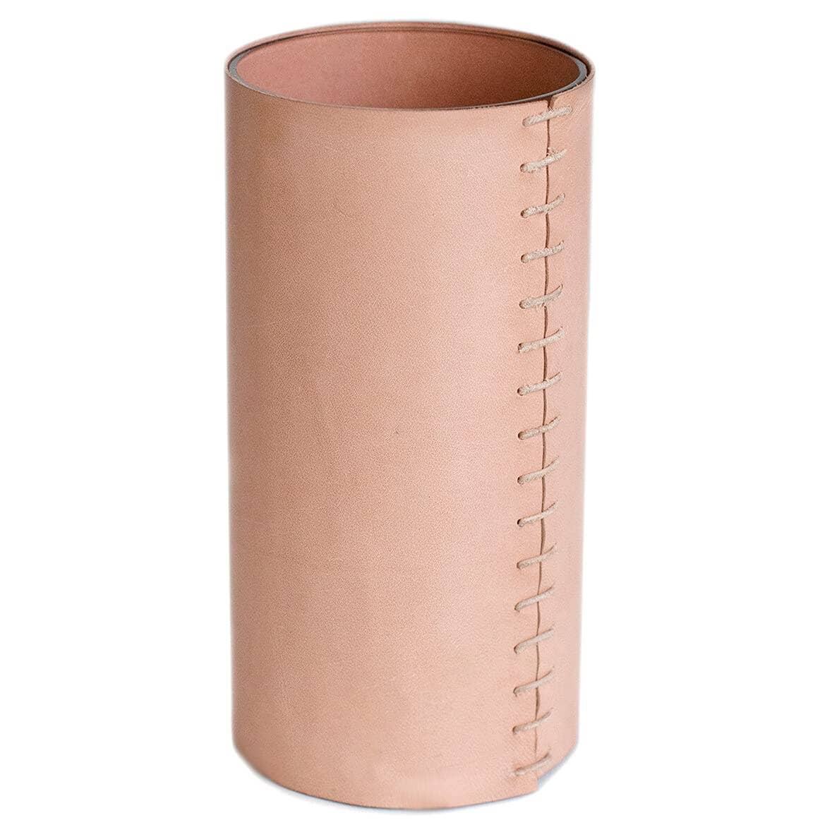 Mid Century Leather Wrapped Glass Vase - Cloth + Cabin