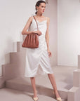 Carrie Saddle Pleated Vegan Shoulder Bag - Cloth + Cabin