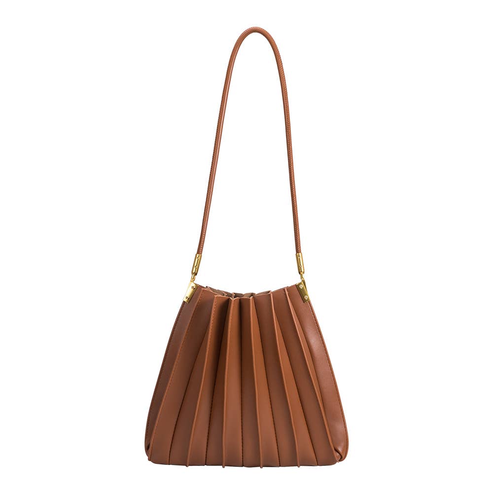 Carrie Saddle Pleated Vegan Shoulder Bag - Cloth + Cabin
