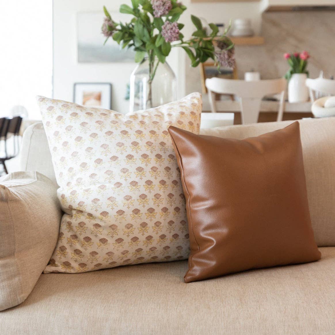 White Floral Pillow Cover