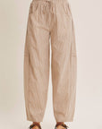 Karlie Elastic Stripe Cotton Barrel Pants - Cloth + Cabin