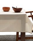 Natural Striped Tablecloth - Cloth + Cabin