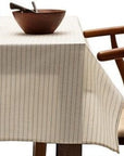 Natural Striped Tablecloth - Cloth + Cabin
