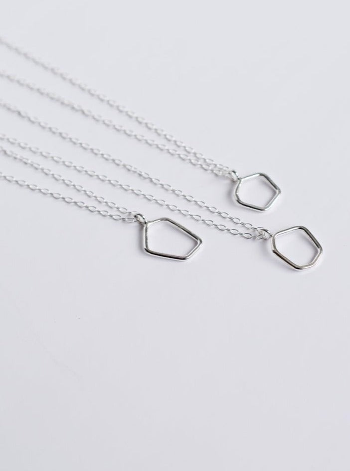 Open Hex Necklace / Silver - Cloth + Cabin