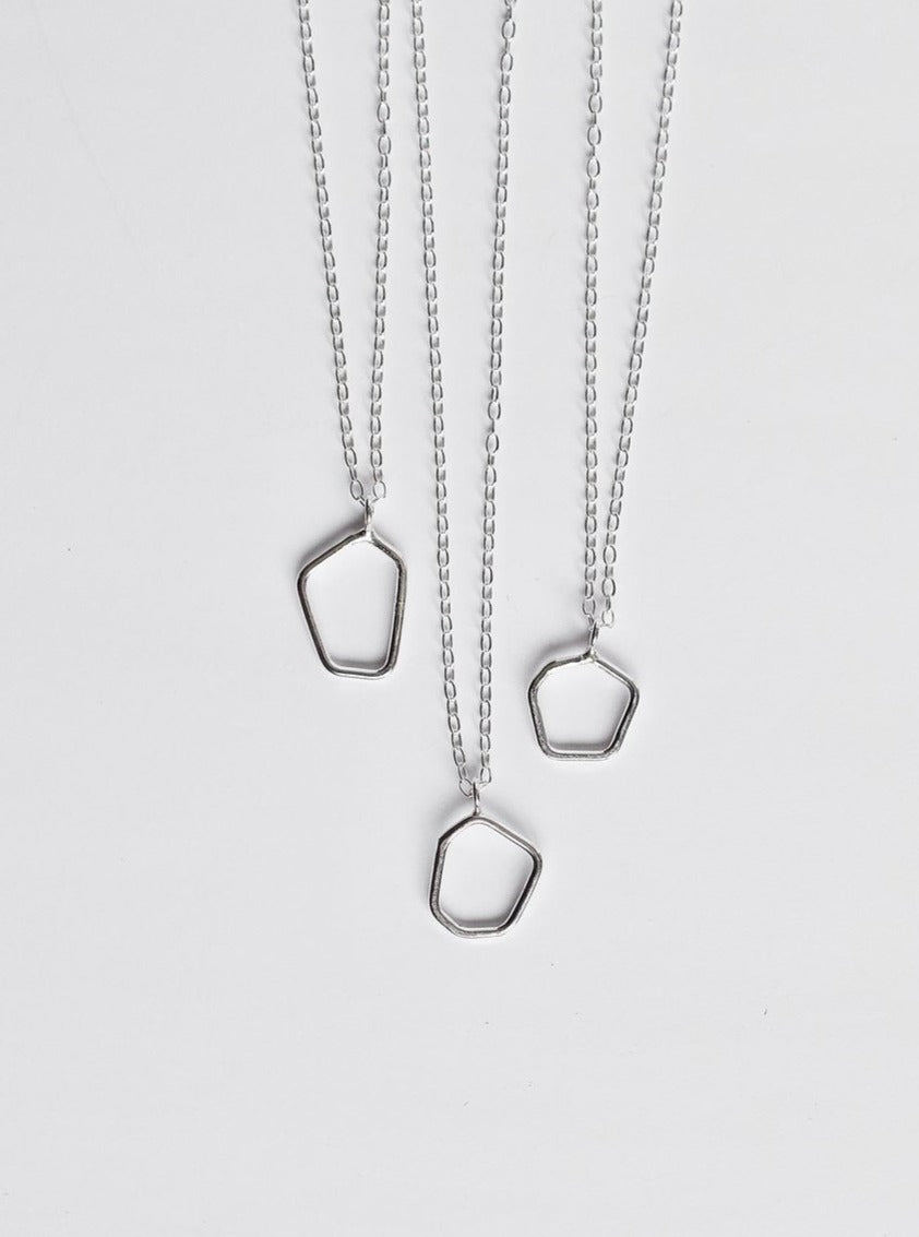 Open Hex Necklace / Silver - Cloth + Cabin