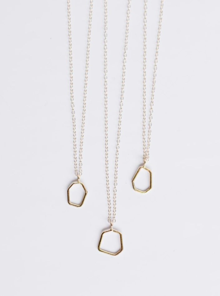 Open Hex Necklace / Gold - Cloth + Cabin