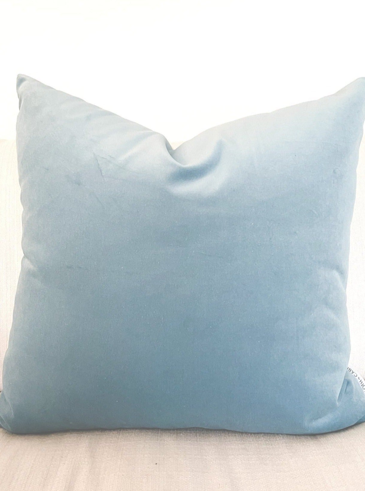 C+C Vintage Dusty Blue Velvet Pillow Cover - Cloth + Cabin